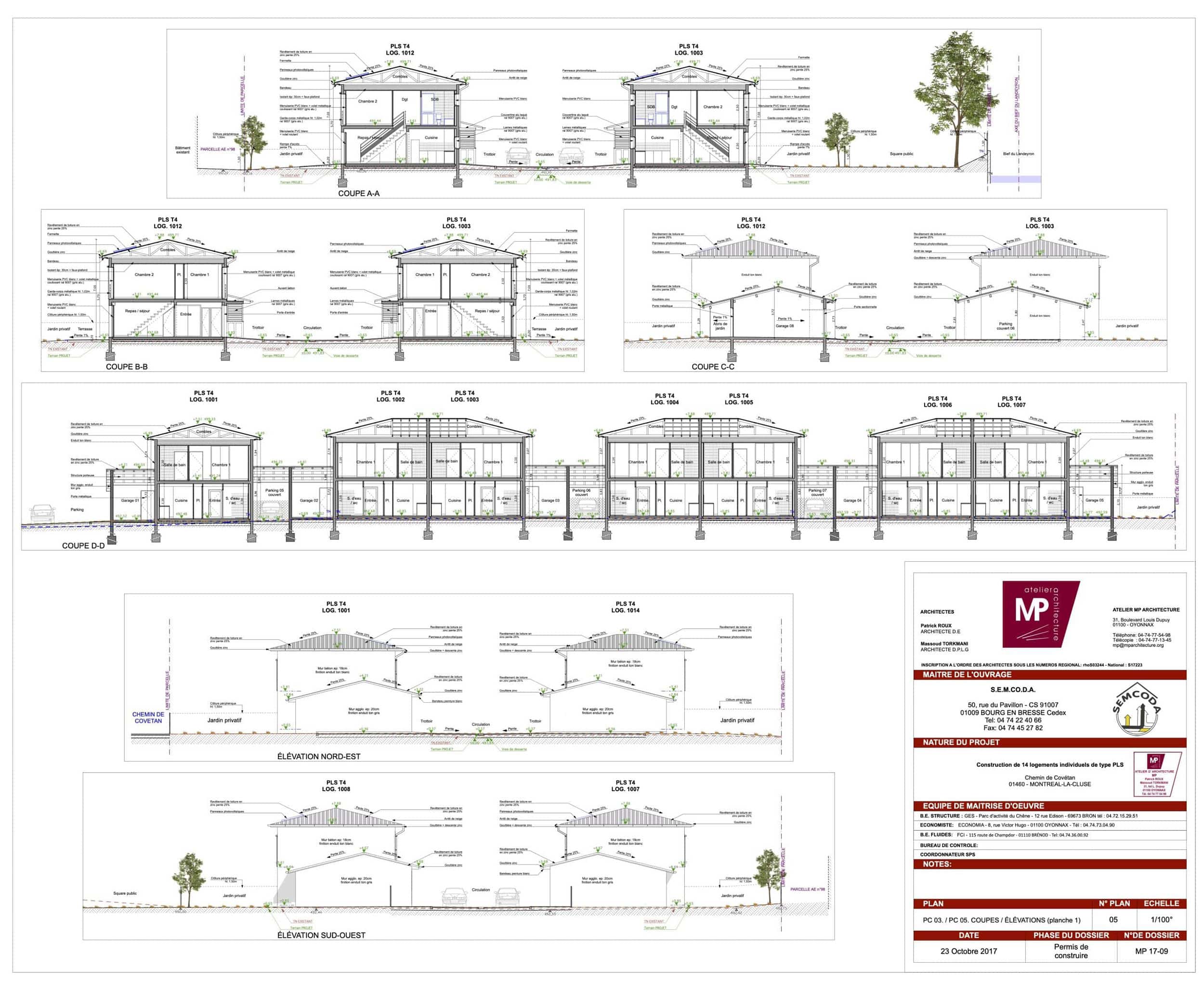 Plan 06 Montréal-La-Cluse coupes elevation